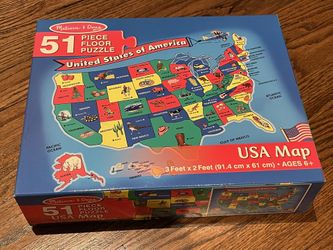 Melissa And Doug USA 51 Piece Map Puzzle United States Of America