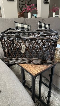 New Chocolate Brown Wicker Basket 