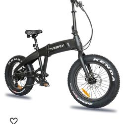 Hummer 20"x4"Fat Tire Electric Folding Bike for Commuter with 500W Bafang Motor, 48V/10.4A Battery, 7 Speed, and 6 PAS (