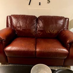 Italian Leather Loveseat