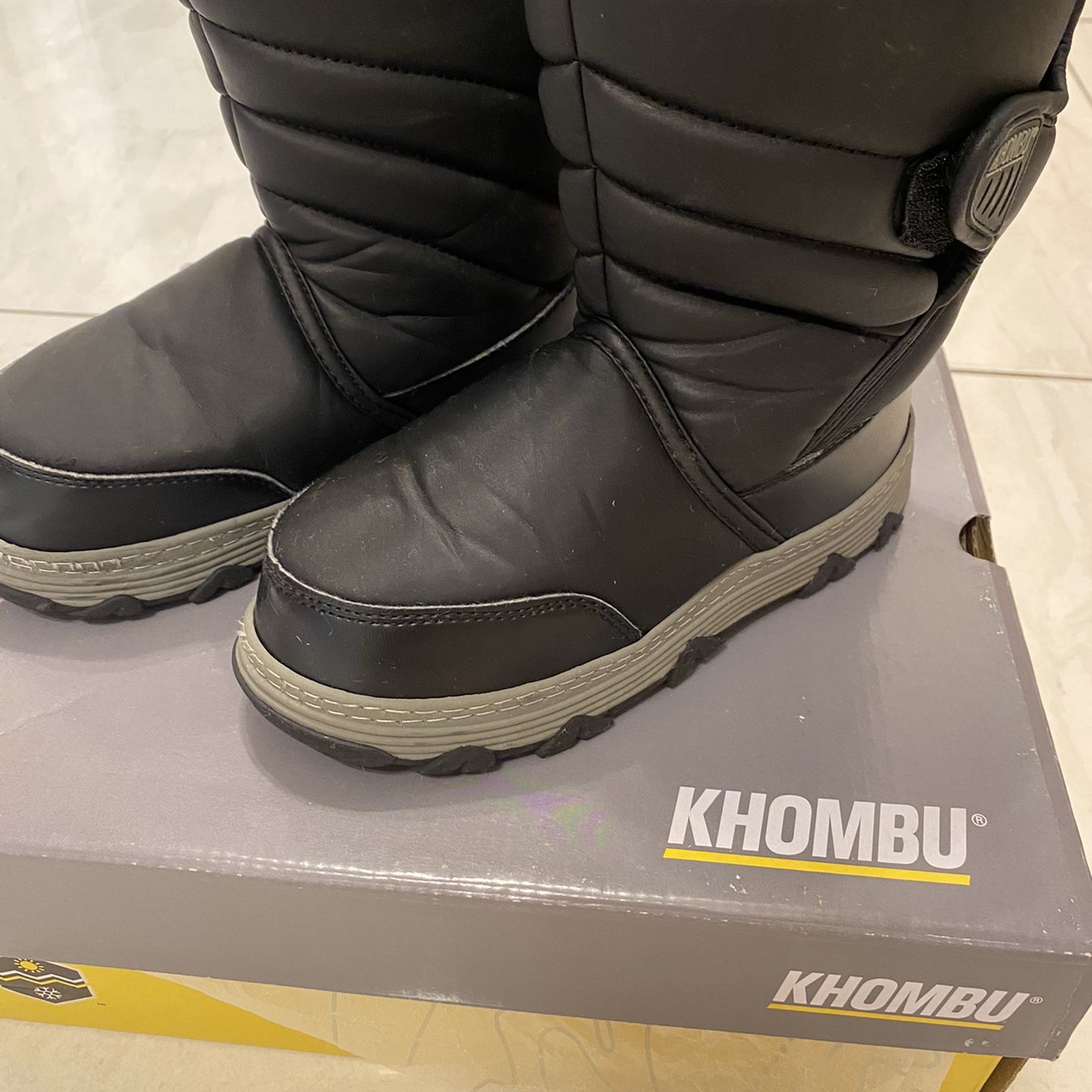 KHOMBU Warm Snow boots for Boys size Youth 1