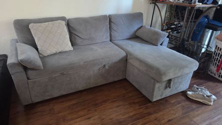 Gray Sectional Sofa with Chaise and Storage