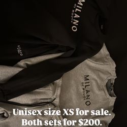 2 Milano Sweatsuits Unisex Size XS both sets for $200