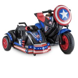 Motorcycle Ride On Vehicle Pretend Play Toy Kids Game 12 Volt Captain America