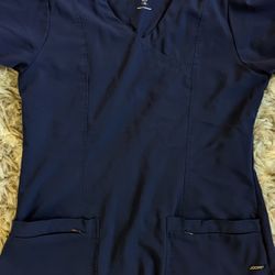 Medium Navy Blue Scrub Top