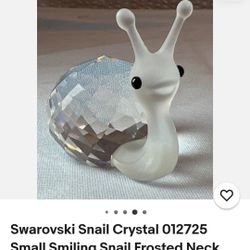 SWAROVSKI Snail Silver Crystal Collection VTG Retired Figurine 7648 NR 30 1.75"