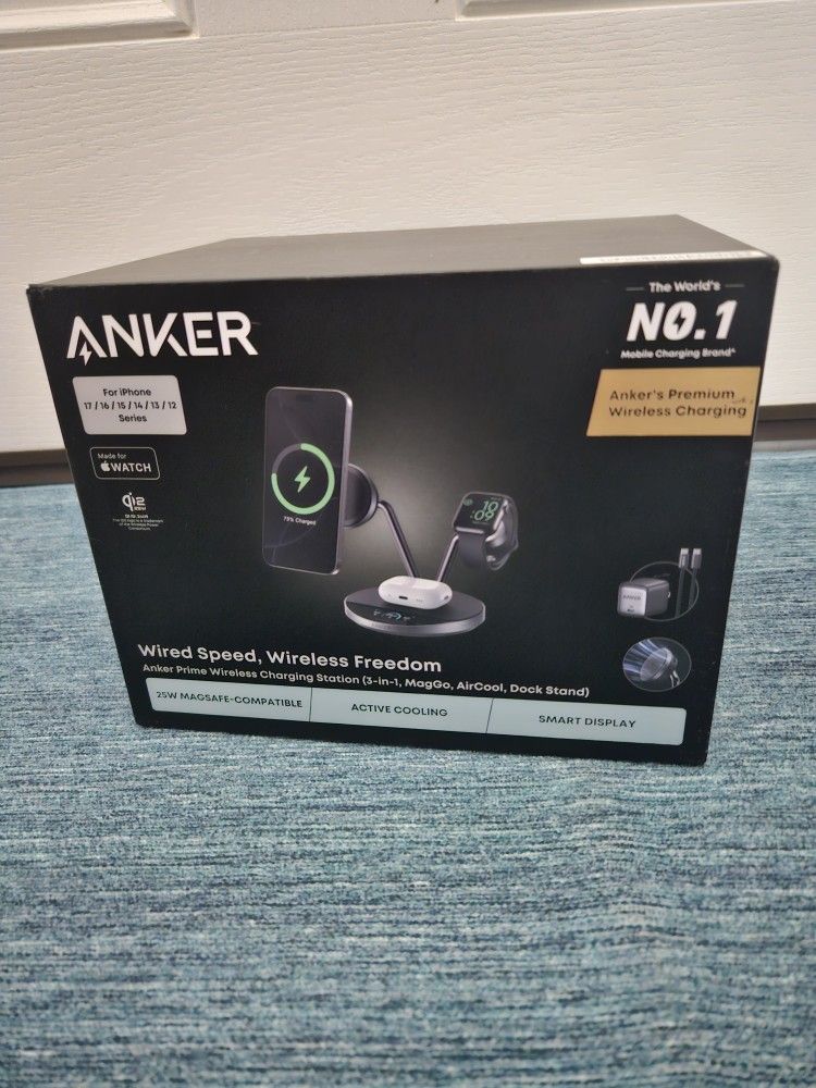 Anker Prime Wireless 3 in 1 Charging Station (3 in 1 MagGo AirCool Dock Stand)