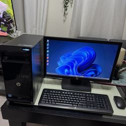 HP Complete Computer Desktop Setup Windows 11 Pro Intel I5 and HP HD Monitor