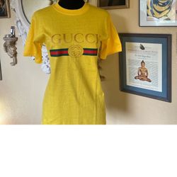 Authentic Yellow Gucci T-Shirt Shirt 