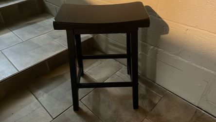 Wood black saddle stool