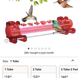 Horizontal Tube Hummingbird Feeder