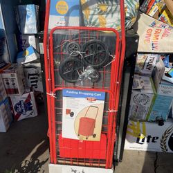 Folding shopping carts