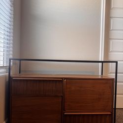 Modern Wood TV Stand • Metal Frame Console • Media Cabinet Storage