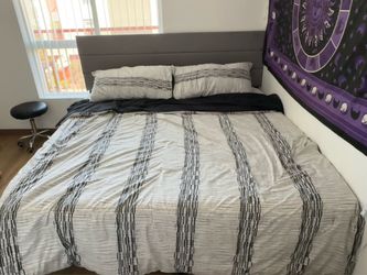 Kings Bed Frame and Mattress (Grey)