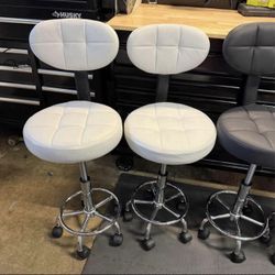 Rolling Stool Computer Chair with Low Back Height Adjustable