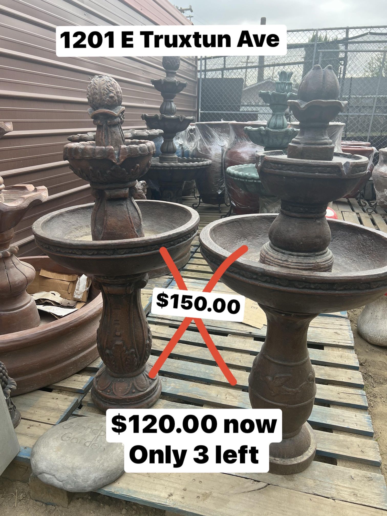 Small 42” Water Fountains $120.00 Today And Tomorrow Only 