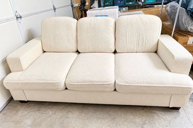 Boucle Sofa Cream White, x 2 New