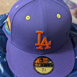 New Era Dodgers Purple Fitted Hat Size 7 5/8