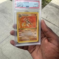1999 1st Edition Pokemon Fossil Kabutops Holo PSA Grade 7   Read bio