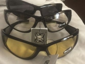 Choppers riding glasses 3 pairs with storage bags