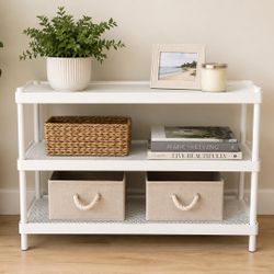 New Modern White Metal Shelving Unit