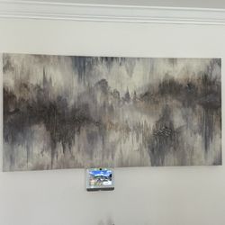 30 x 60 in Gray Abstract Painting