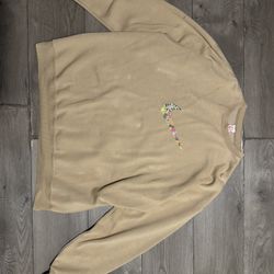 Tan Beige Floral Nike Embroidered
