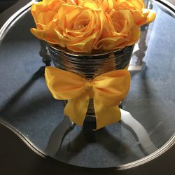 Florero  Rosas Amarillas Eternas Echas Amano $55