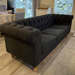 Grey-blue Tufted Sofa