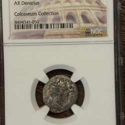 Marcus Aurelius Roman Silver Denarius NGC Ancient Coin