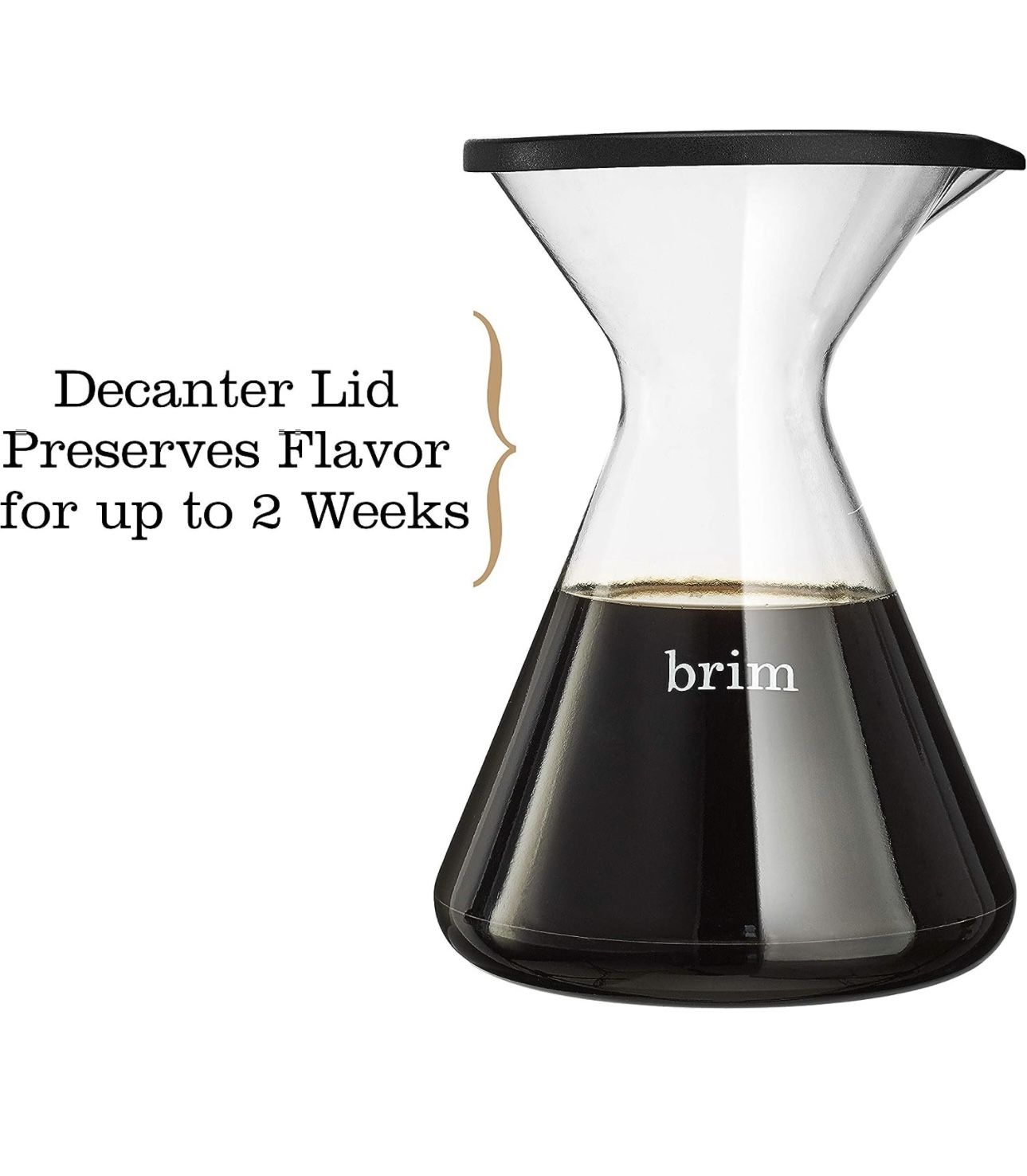 brim Cold Brew Coffee Maker with Smart Valve System, 1.5 L Glass
