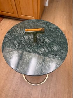 Emerald Green Modern Round Accent Side Table