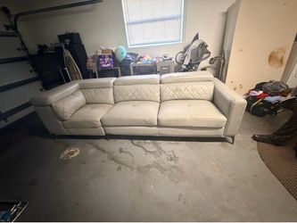 Light Gray Leather Sectional Sofa