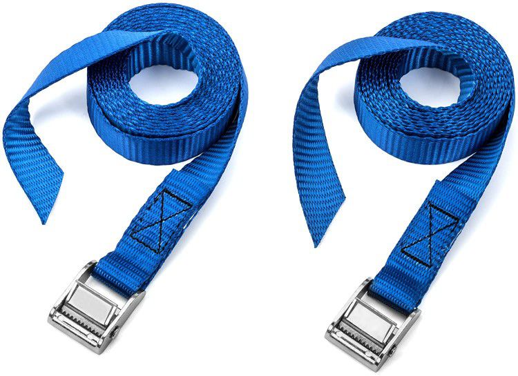 Vault- 2 Pack Lashing Straps- 8Ft Long- Rated 250 Lbs - Tie Down Strap Roof Rack