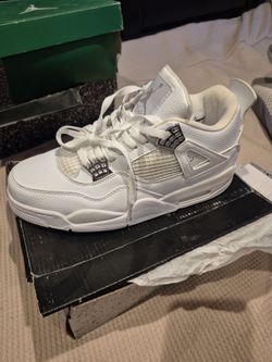 Nike Air Jordan 4 Retro 'Pure Money' 2017 Sneakers Mens 9.5 White 308497-100 Rare