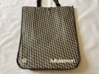 New Women Lululemon Shopping Lunch Bag Reusable Tote Handbag L Pattern Brown