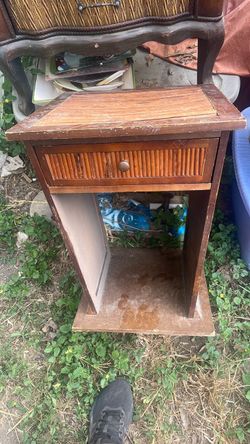 Vintage side table and three drawer lil storage comparments