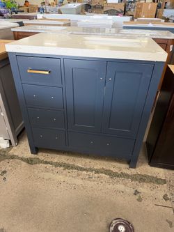 Colleen 30” Single Sink Bathroom Vanity with Marble Top