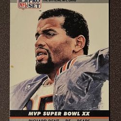 1990 Pro Set Richard Dent Chicago Bears #20 MVP Super Bowl XX Football Card Vintage Collectible NFL