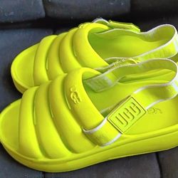 UGG Kids Sport Slingback Sandal Slides Key Lime / Yellow Size 3