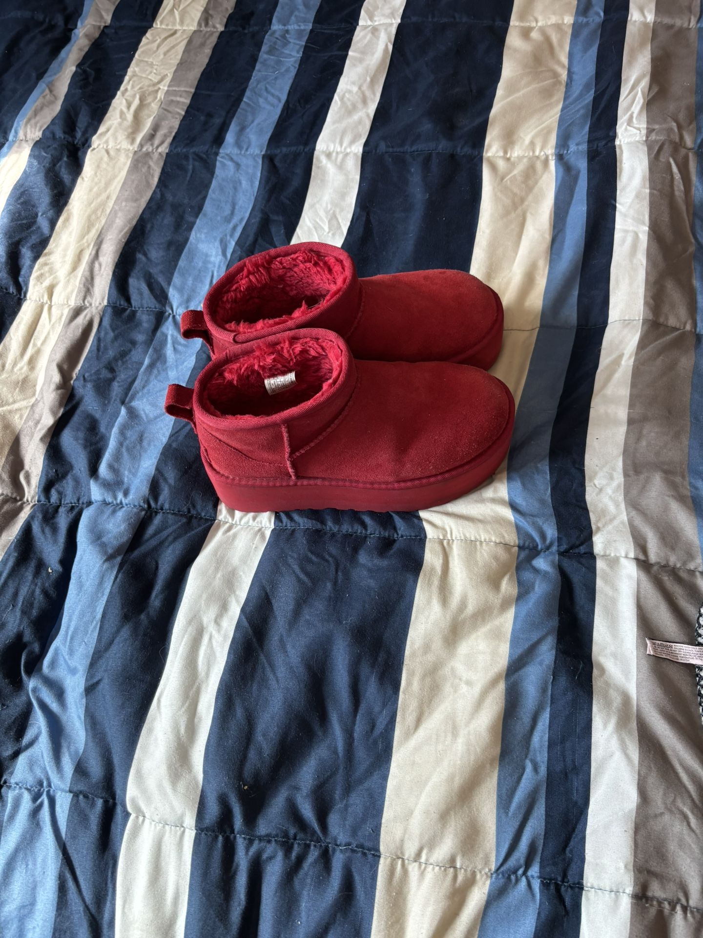red ugg platform boots