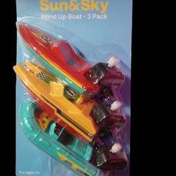 Brand New Sun & Sky Windup Boat Three Pack