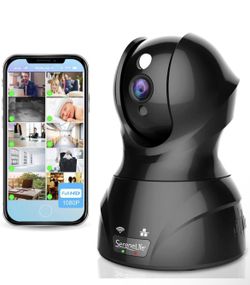 Indoor Wireless IP Camera - HD 1080p Network Security Surveillance Home Monitoring w/ Motion Detection, Night Vision, PTZ, 2 Way Audio - iPhone Androi