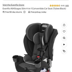 Evenflo All4Stages Slim 4-in-1 Convertible Car Seat (Tybee Black)