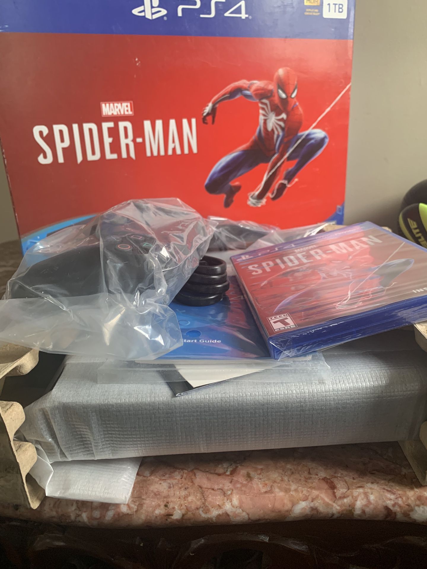 PS4 Slim 1TB Spider-Man Bundle – Open Box Complete, Like New w/ Game & Accessories 