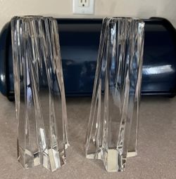 8.25” tall set of crystal candle holders