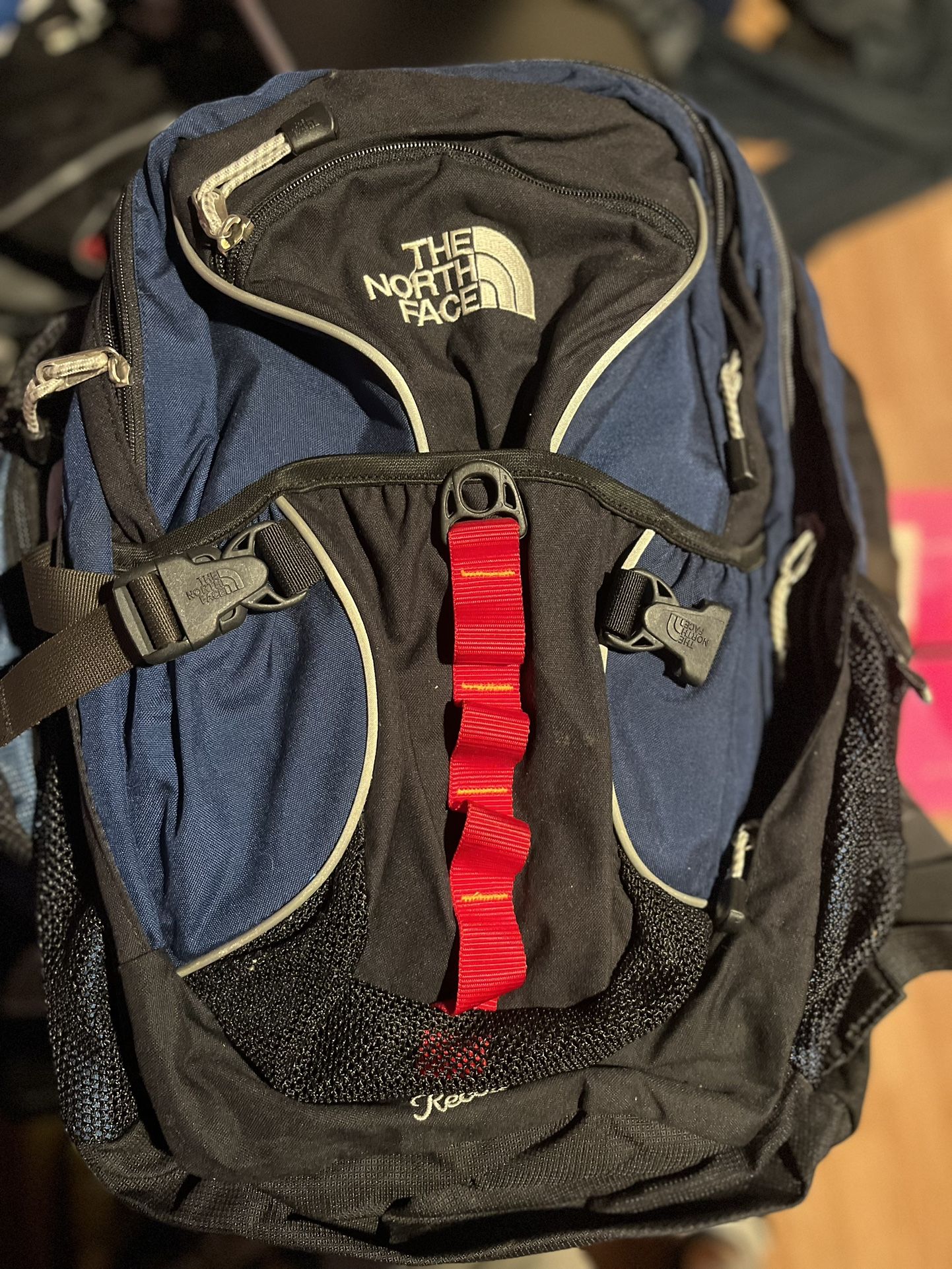 Blue/Black North Face Backpack 