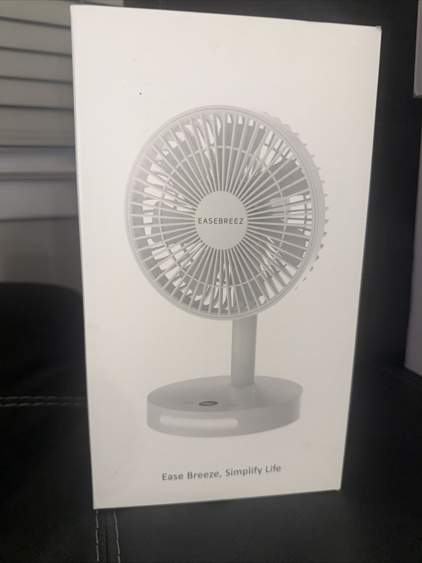 Foldable desk fan, USB rechargeable silent personal desktop fan, 360° adjustable