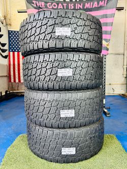 ✅ 4 USED TIRES LT285/60R18 NITTO TERRA GRAPPLER G2 ALL TERRAIN 285 60 18