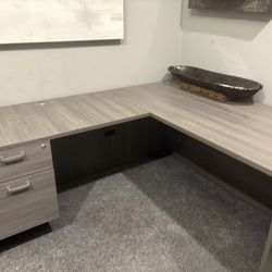 Corner Desk And Art Work